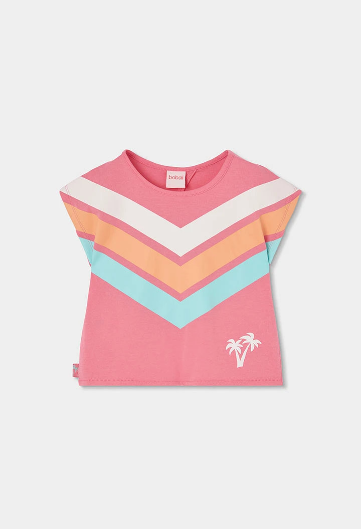 Pink cotton t-shirt for girl
