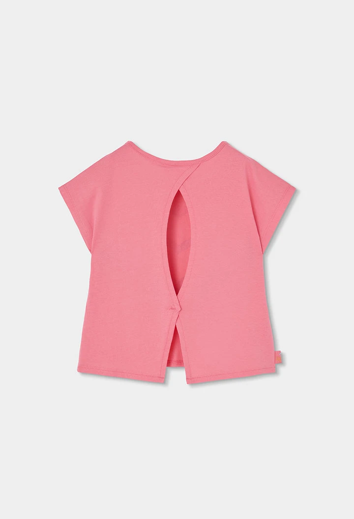 T-shirt menina malha rosa