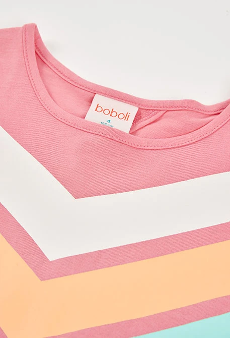 T-shirt menina malha rosa