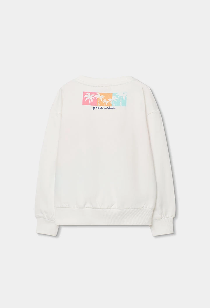 Girls? white cotton sweatshirt