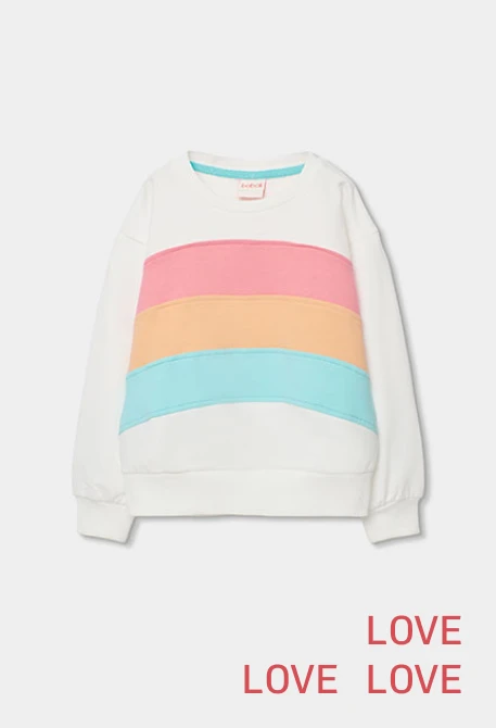 Sudadera niña algodón blanca