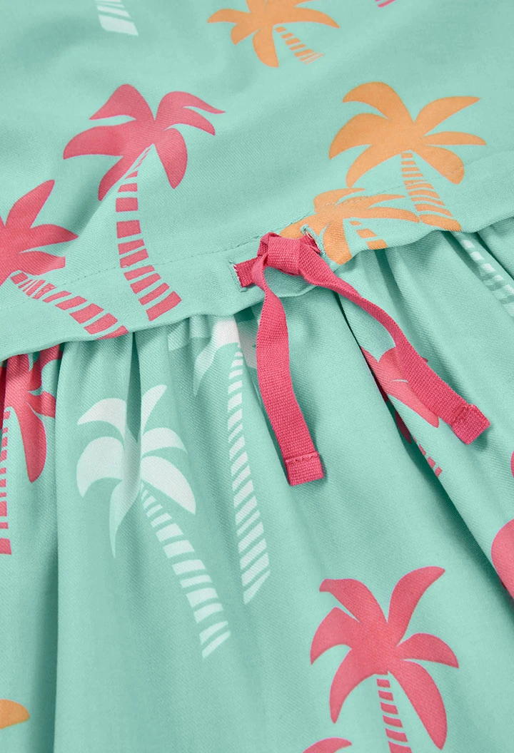 Vestido estampado palmeiras