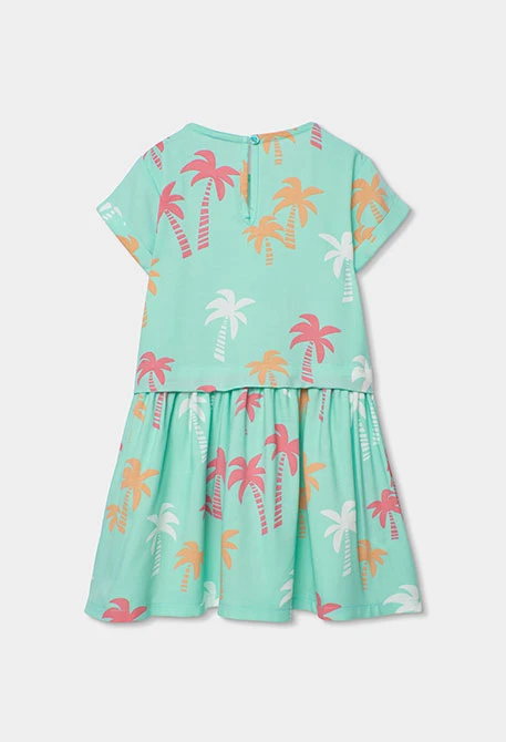 Vestido estampado palmeiras