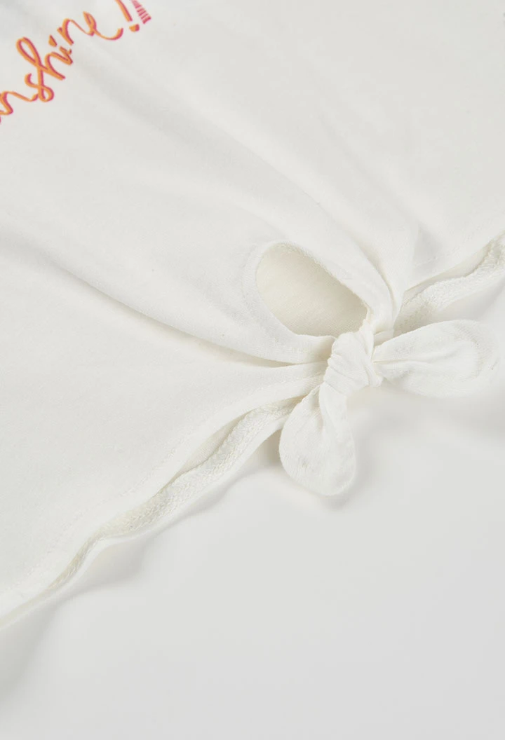 Camisola de algodão branca menina