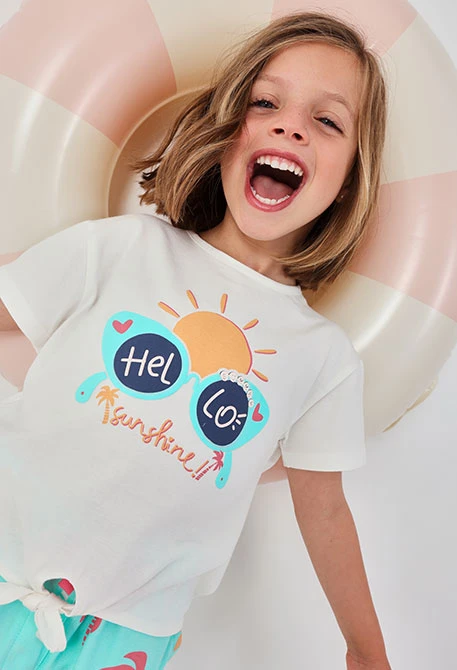 T-shirt en coton blanc fille