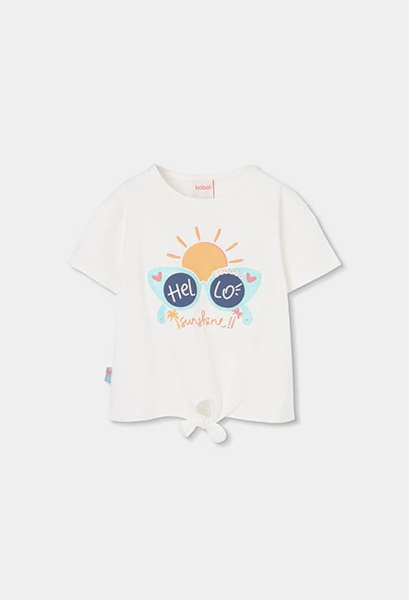 Weißes Baumwoll-T-Shirt Mädchen