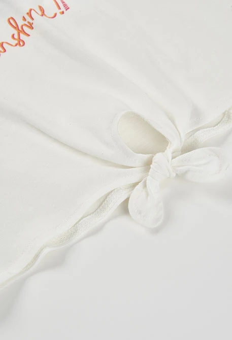 Camisola de algodão branca menina