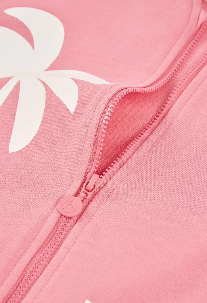 Mädchenjacke rosa mit Palmen