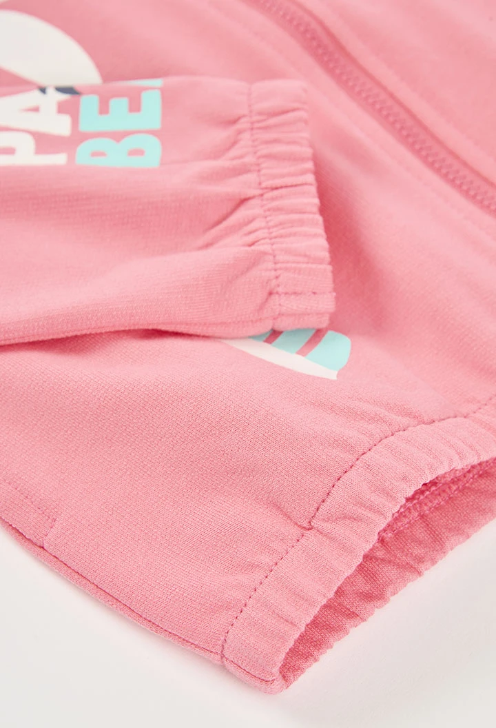 Chaqueta niña rosa palmeras