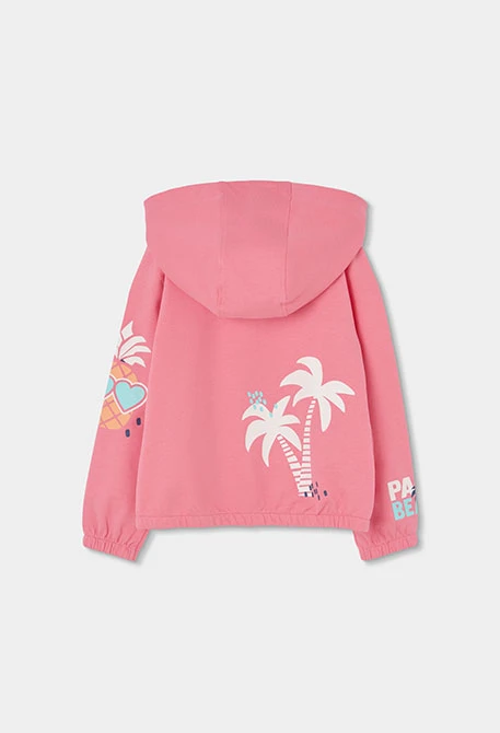 Mädchenjacke rosa mit Palmen
