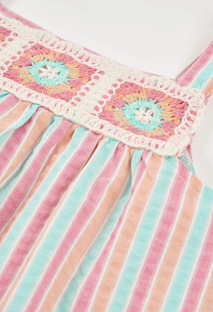 Striped poplin dress