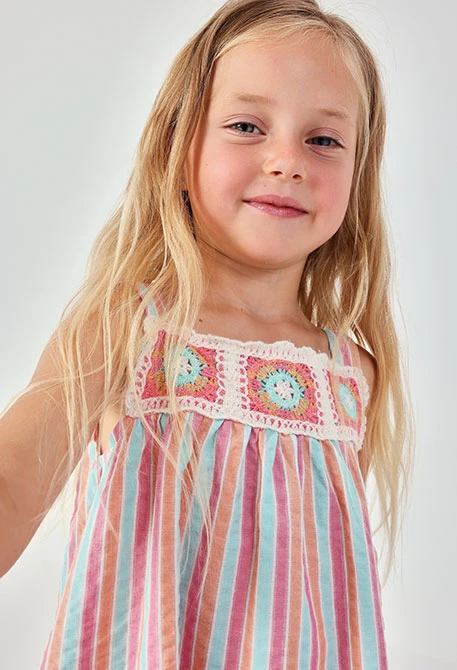 Striped poplin dress