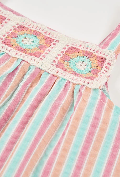 Striped poplin dress