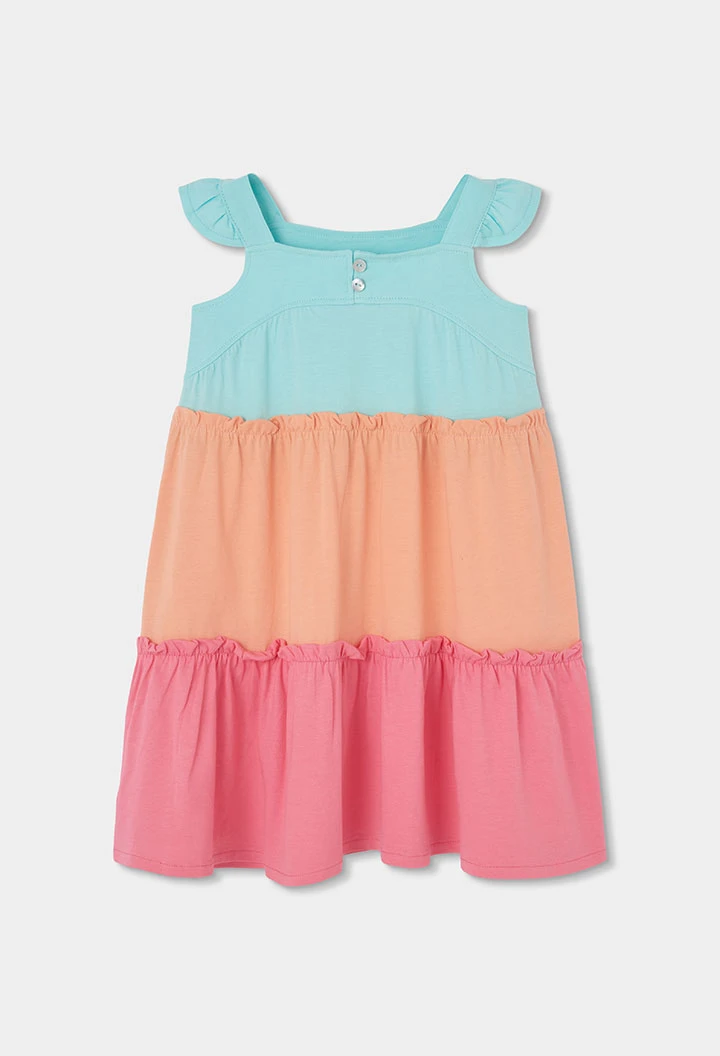 Vestido tricot color block