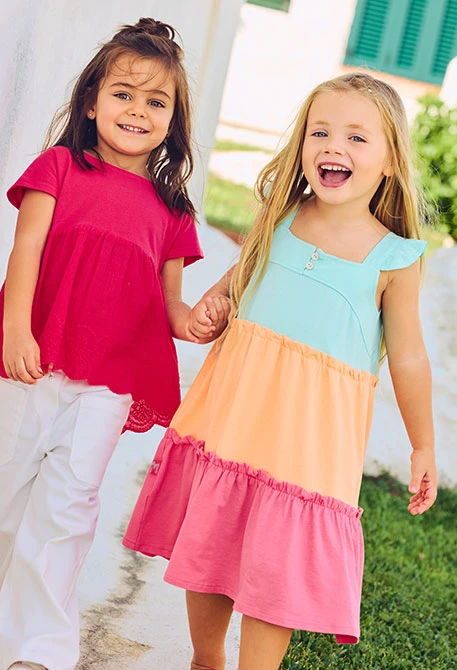Vestido punto color block