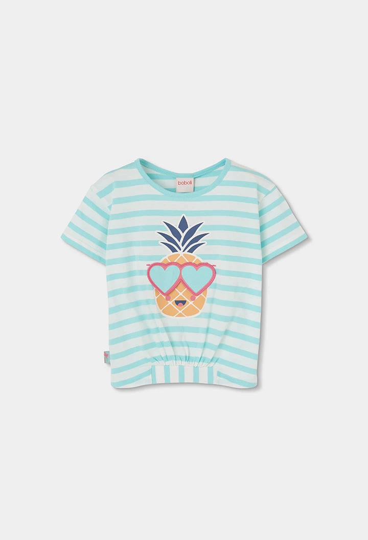 Maglietta bambina in cotone a righe