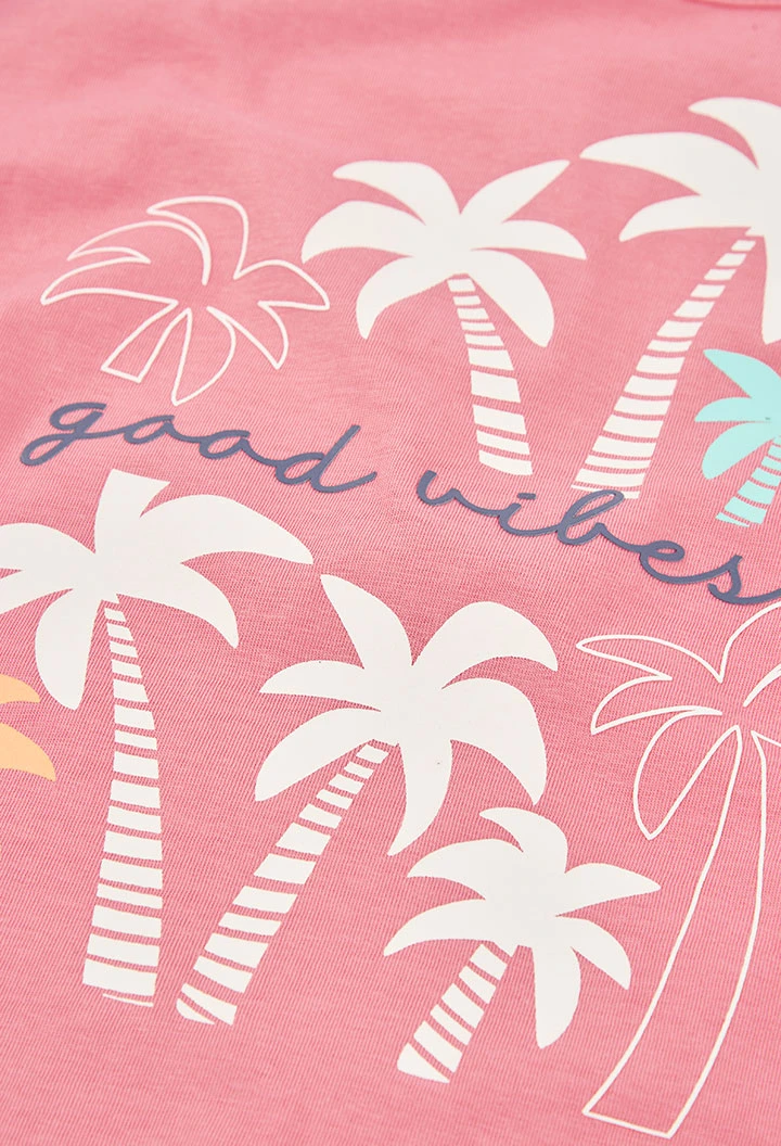 Conjunto menina algodão rosa