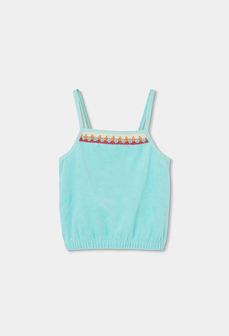 Ensemble fille top et short vert d\'eau