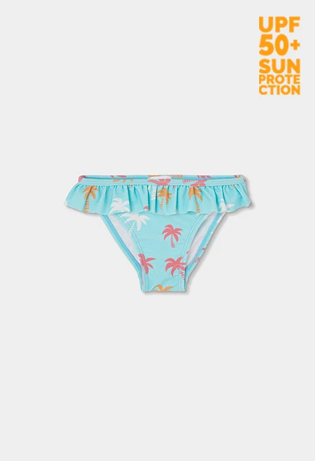 Fato de banho estampado com palmeiras UPF50+