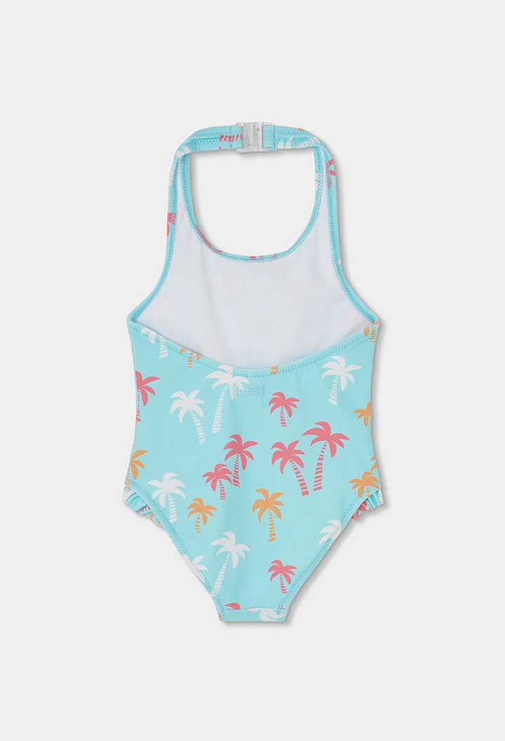 Maillot de bain fille imprimé palmiers UPF50+