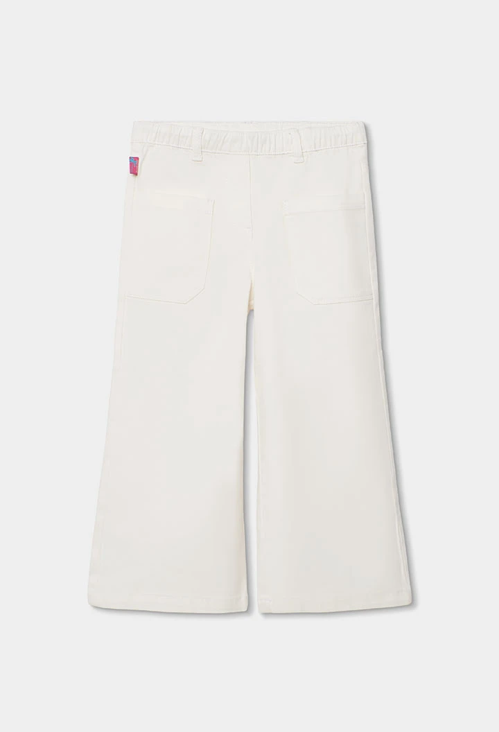 White knitted trousers for girl