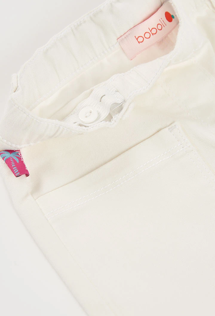 White knitted trousers for girl