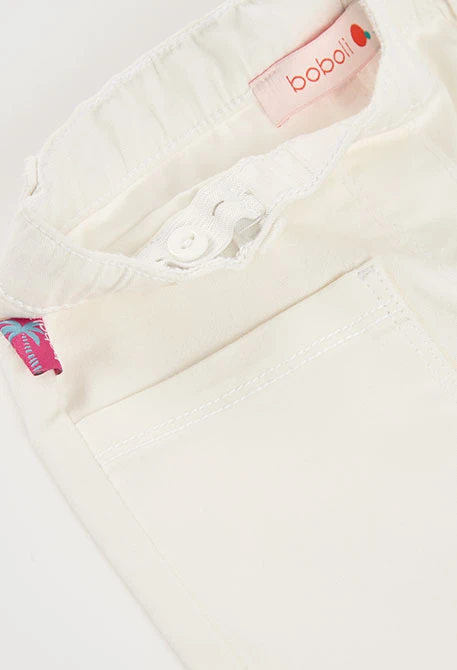 Pantalon en maille blanc pour fille