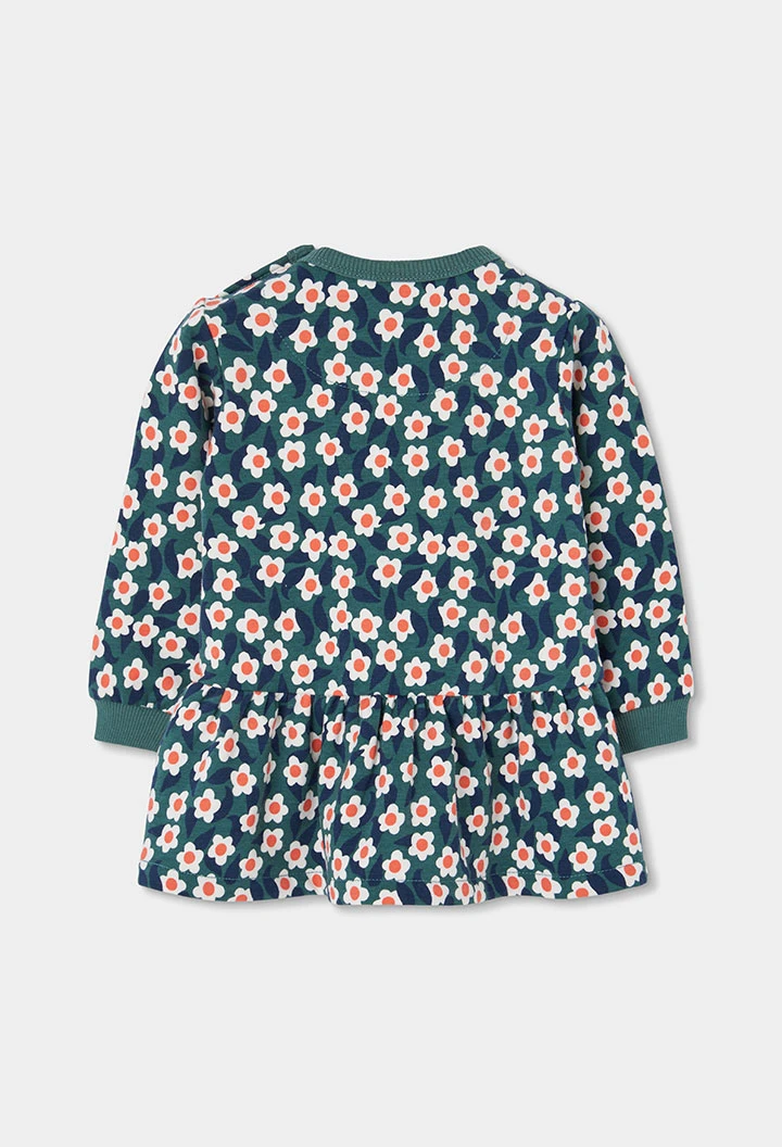 Vestit de pelfa estampat de flors verd