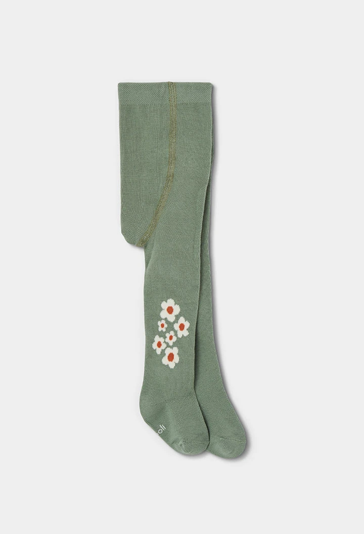 Leotardo verde estampado flores