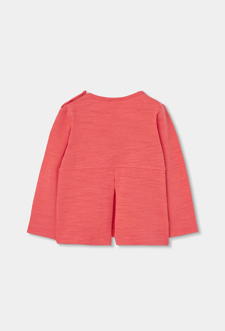 Camiseta niña naranja estampado flores