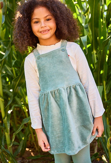 Robe chasuble verte bretelles croisées