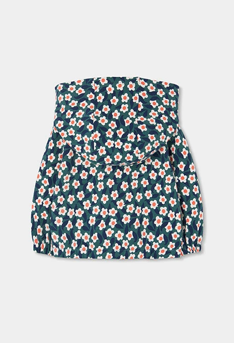 Chaqueta felpa niña estampado flores verde