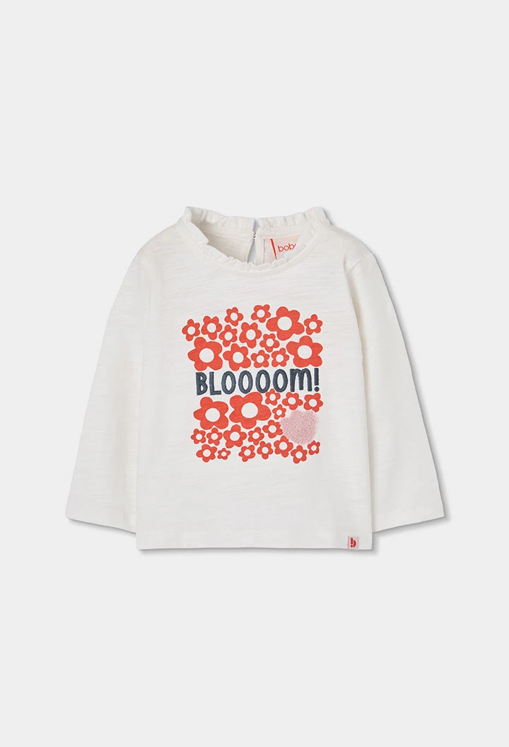 Samarreta nena blanca estampat flors