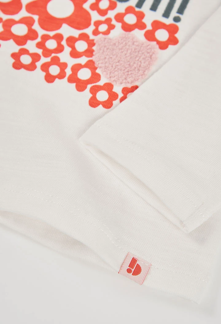 Samarreta nena blanca estampat flors
