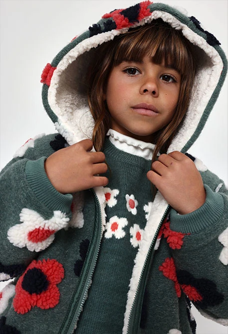 Xandall de pelfa per a nena verd estampat flors