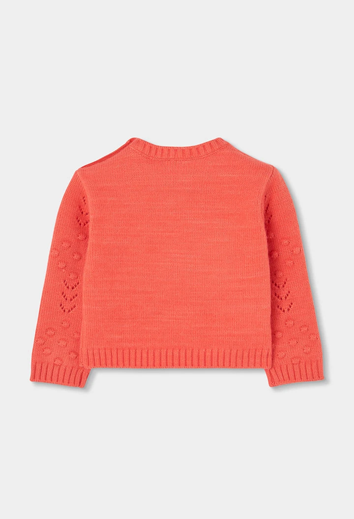 Jersey naranja niña estampado de flor