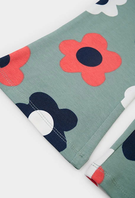 Bedruckte grüne Leggings mit Blumenmuster