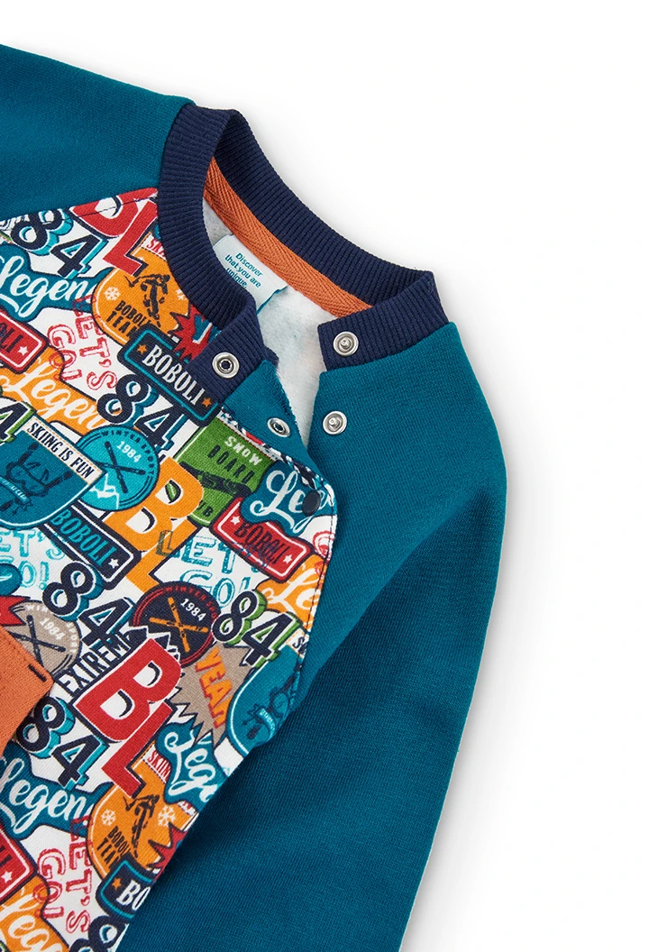 Sudadera felpa "escudos" de bebé niño