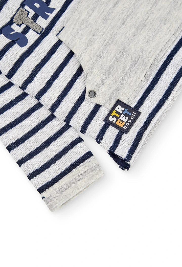 Camiseta punto listada street de bebé niño
