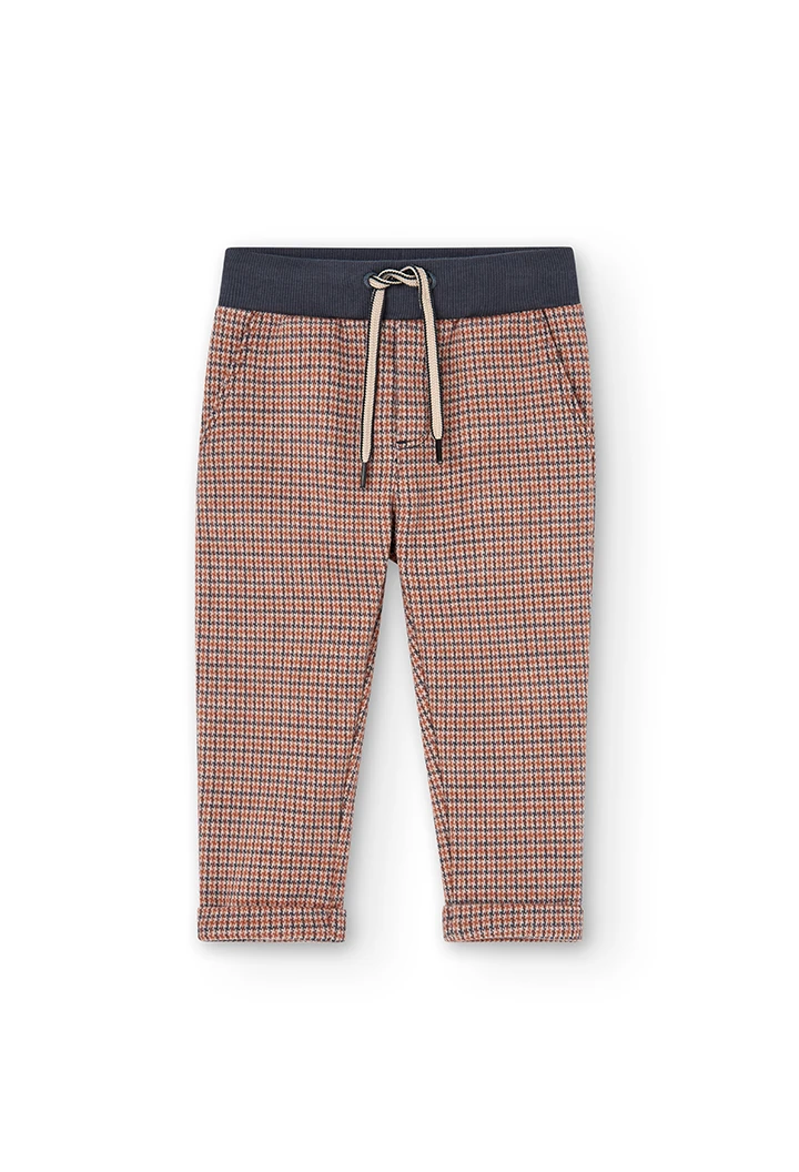 Knit trousers check for baby -BCI