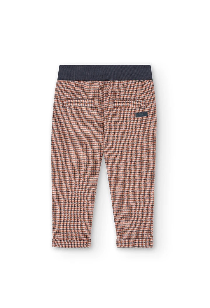 Knit trousers check for baby -BCI