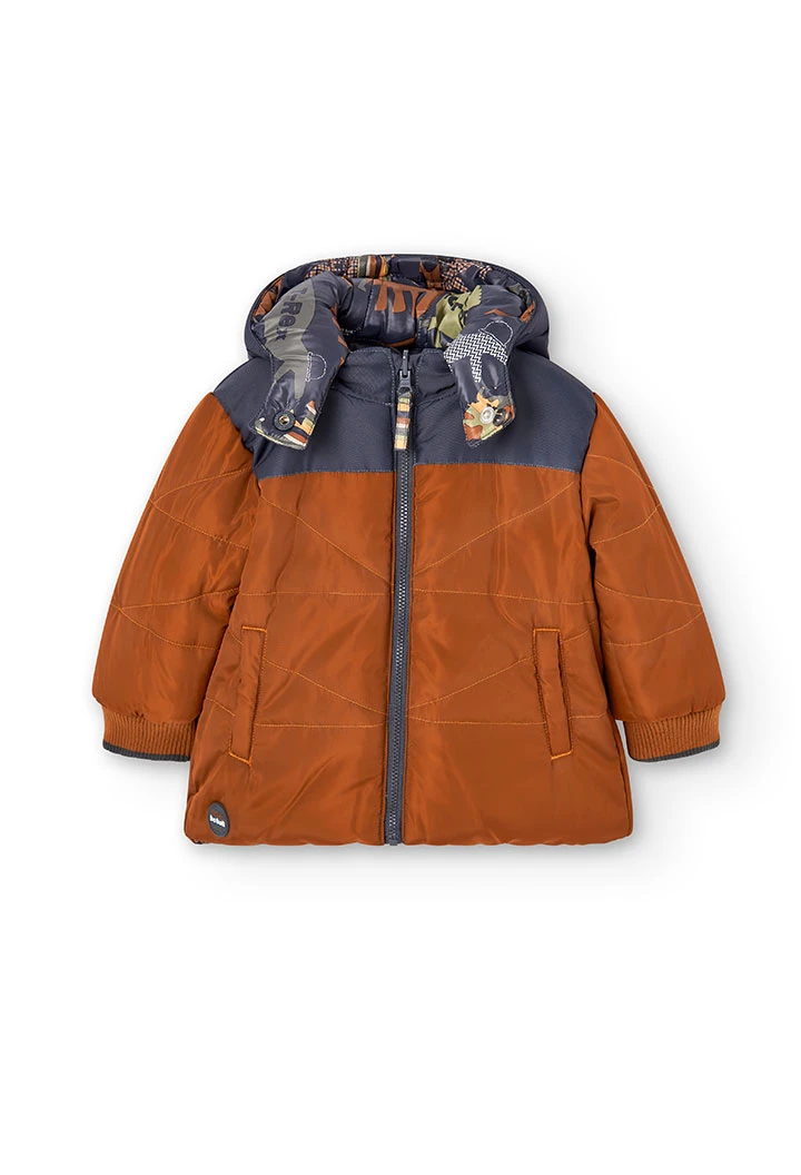 Parka reversible de bebé niño estampado dinosaurio