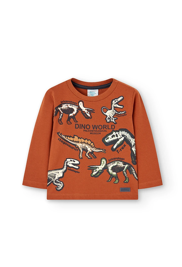 Camiseta punto de bebé niño "esqueletos dinosaurios" -BCI