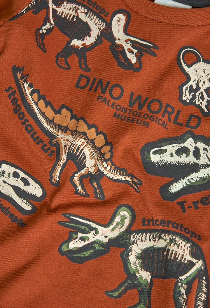 Camiseta punto de bebé niño "esqueletos dinosaurios" -BCI