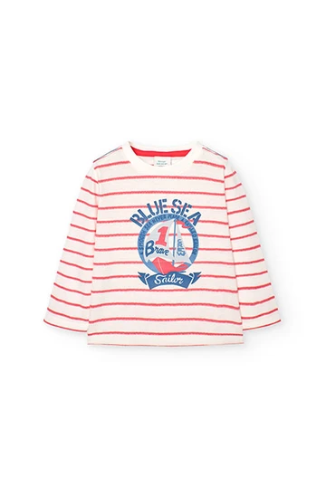 Maglietta a strisce in jersey fantasia da neonata
