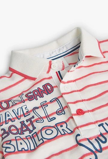 Baby's striped fantasy knit polo shirt