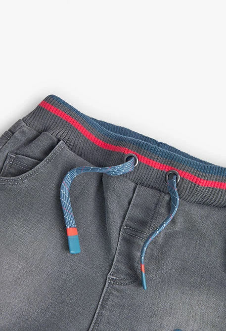 grey knit denim shorts for baby boys