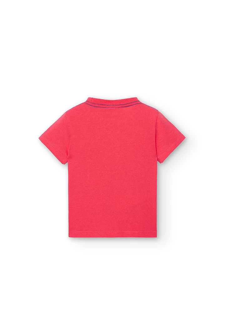 Camisola de malha de bebé menino de cor vermelha