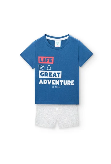 Pack tricoté de bébé garçon en couleur bleue