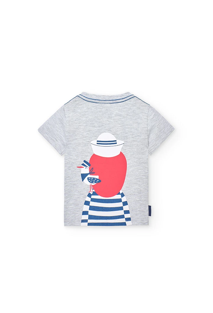 T-shirt tricoté pour bébé garçon en couleur gris vigoré